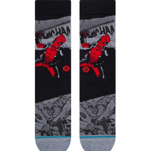 NWT Stance Marvel Deadpool Casual Crew Height Socks w/INFIKNIT Unisex Medium - Picture 2 of 9